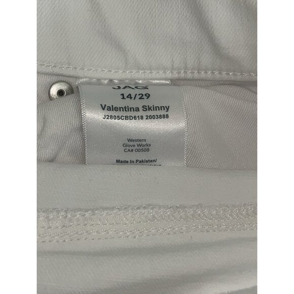 NEW JAG JEANS White Stretch Denim High Rise Pull On Skinny Ankle Sz 14 Waist 34" - Picture 11 of 15
